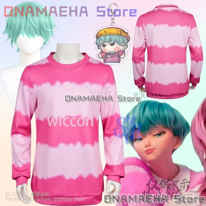 

Saja Boys Baby Аниме Костюм Kpop Demon Косплей Свободный свитшот с круглым вырезом с длинным рукавом Kawaii Y2k Униформа Парики Хэллоуин Вечеринка