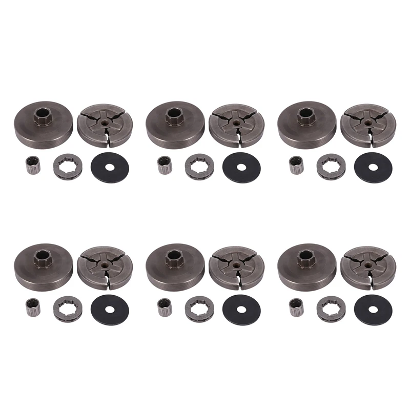 6X Clutch Drum & Clutch & Sprocket Rim & Needle Bearing Fit For Chinese Chainsaw 4500 5200 5800