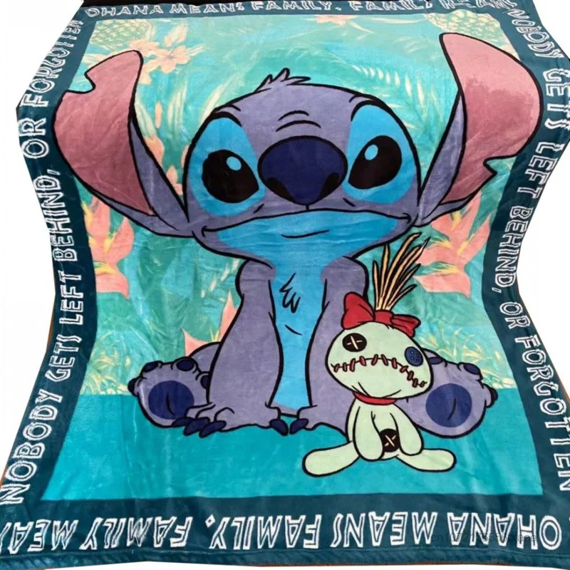 Disney Cartoon Stitch Plush Blanket Lounge Chair Towel Children Nap Soft Warm Fluffy Blankets Y2k Cute Aircondition Small Quilt