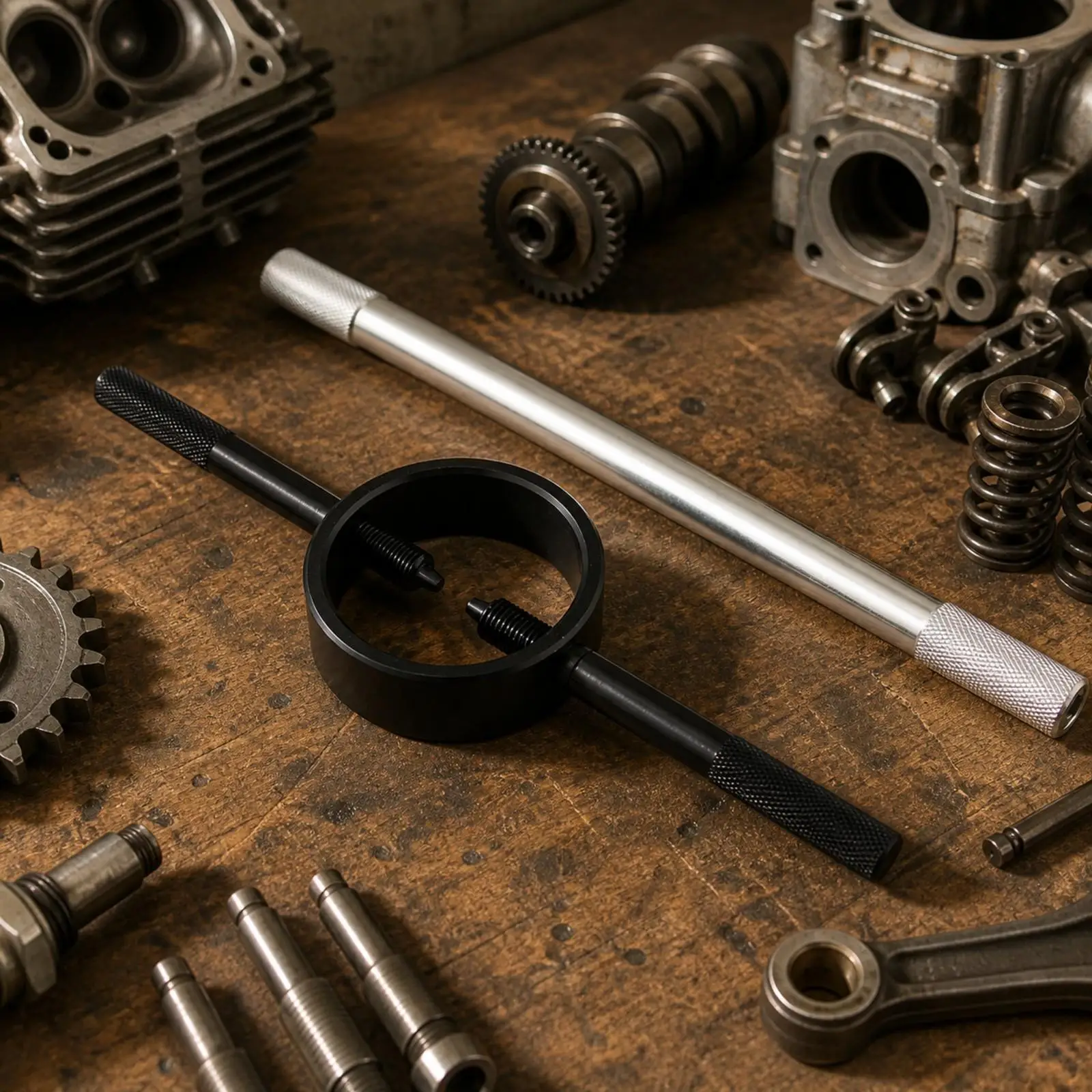 Motorcycle Valve Spring Compressor Aluminum Construction for Cylinder Head Service 30cm Length Garage Repair Essential