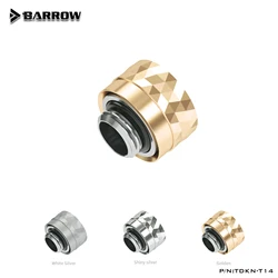 Barrow Dazzle G1/4 Hard Tube Fittings OD14MM Rigid Pipe Hand Compression Connector for Water Loops TDKN-T14