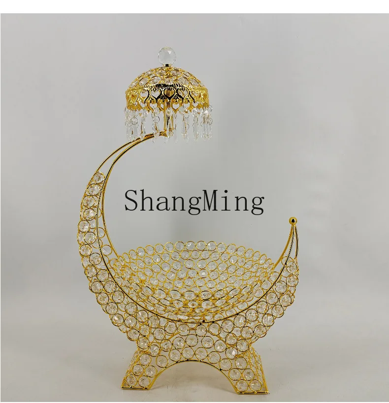 

FG wrought iron fruit basket creative single-layer portable candy plate home handicraft ornament