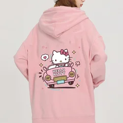 Kawaii Hello Kitty casual cute print unisex hoodie spring and autumn Sanrio cartoon casual sports street print hoodie