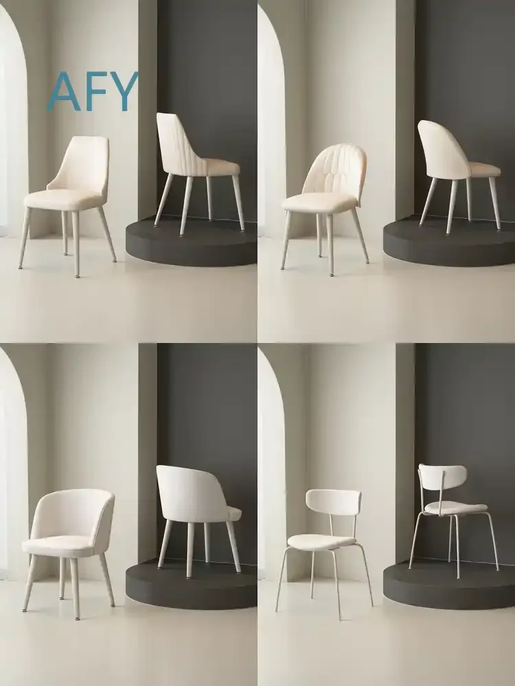 Modern Minimalist Casual Dining Table and Chairs Set for Home Living Room Light Luxury Back Chair for Small Space Dining Room