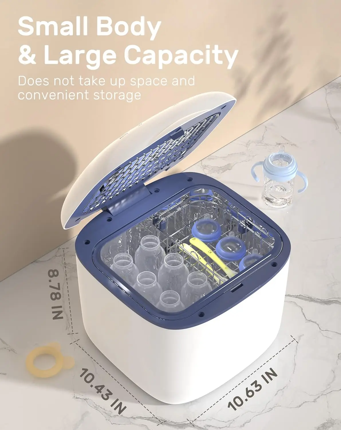 GROWNSY-desinfectante y secador UV 4 en 1 para biberón, caja de desinfectante para el hogar, artículos para bebés, biberones, juguetes, tazas de ropa