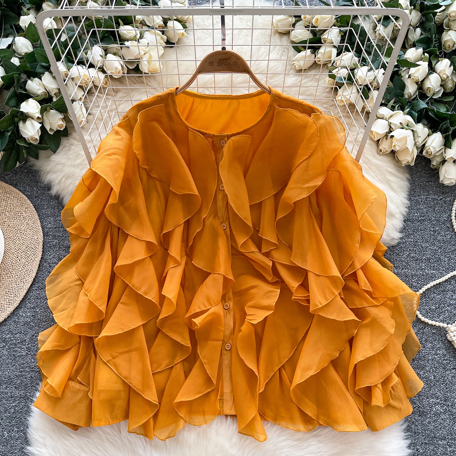 

Элегантный сексуальный тонкий асимметричный топ с длинными рукавами и рюшами, женская корейская модная осенняя уличная одежда