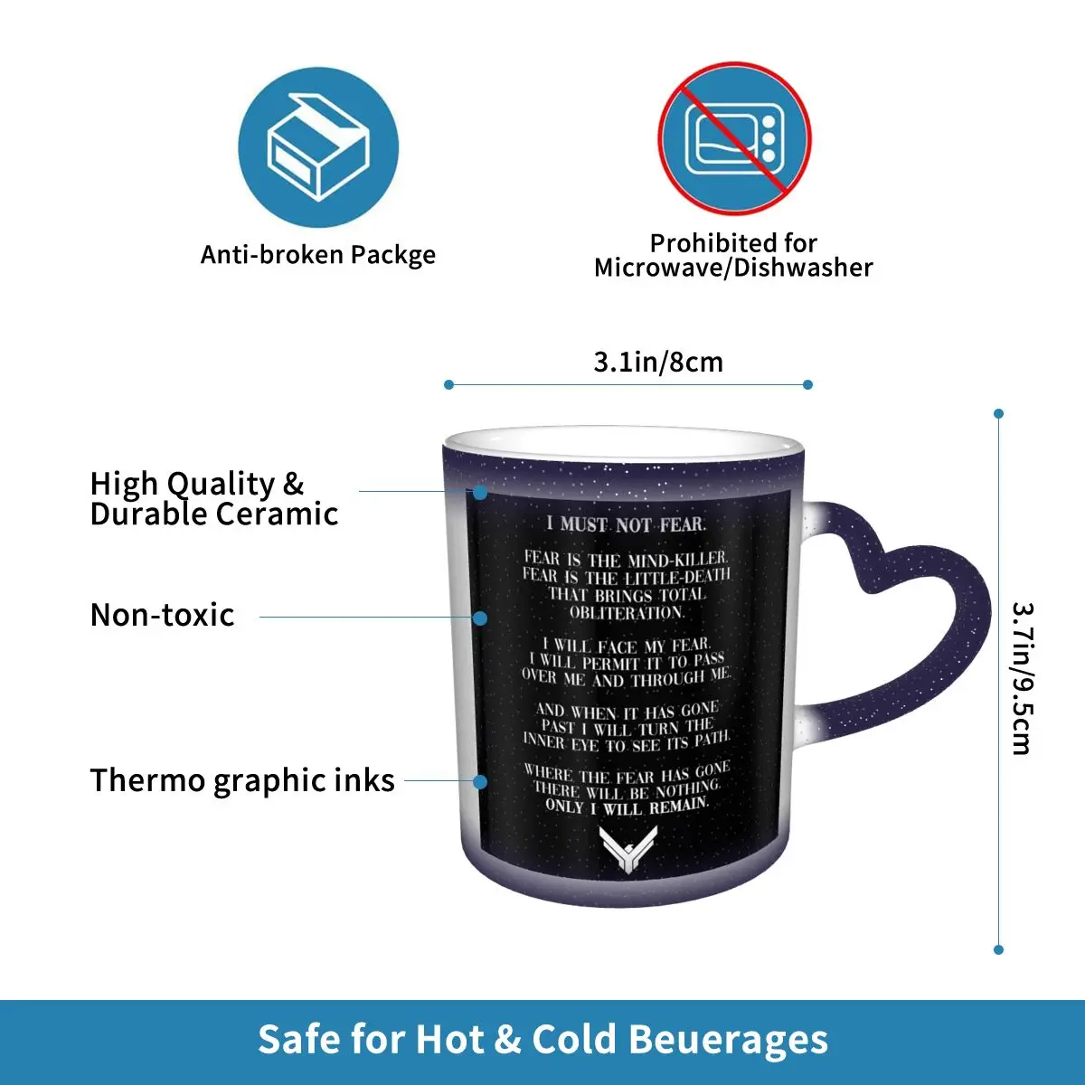 Litany ضد الخوف الكثبان الرملية 2020 إقتباس القدح مضحك أكواب القهوة السيراميك أكواب الشاي كوب حليب درينكوير هدية للأصدقاء #5