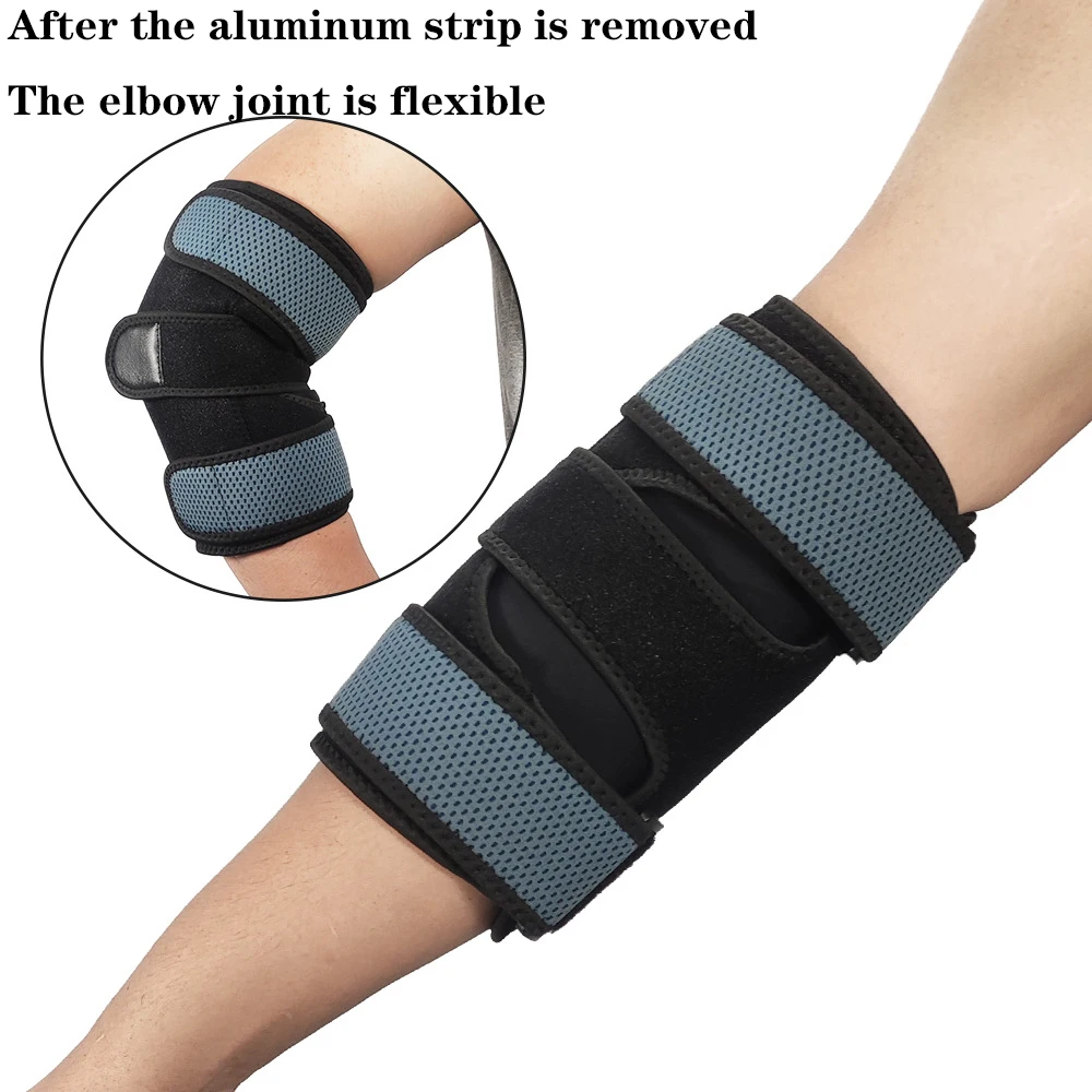 

Elbow Brace Guard Night Elbow Sleep Support Stabilizer with 2 Removable Metal Splints for Cubital Tunnel Syndrome Tendonitis