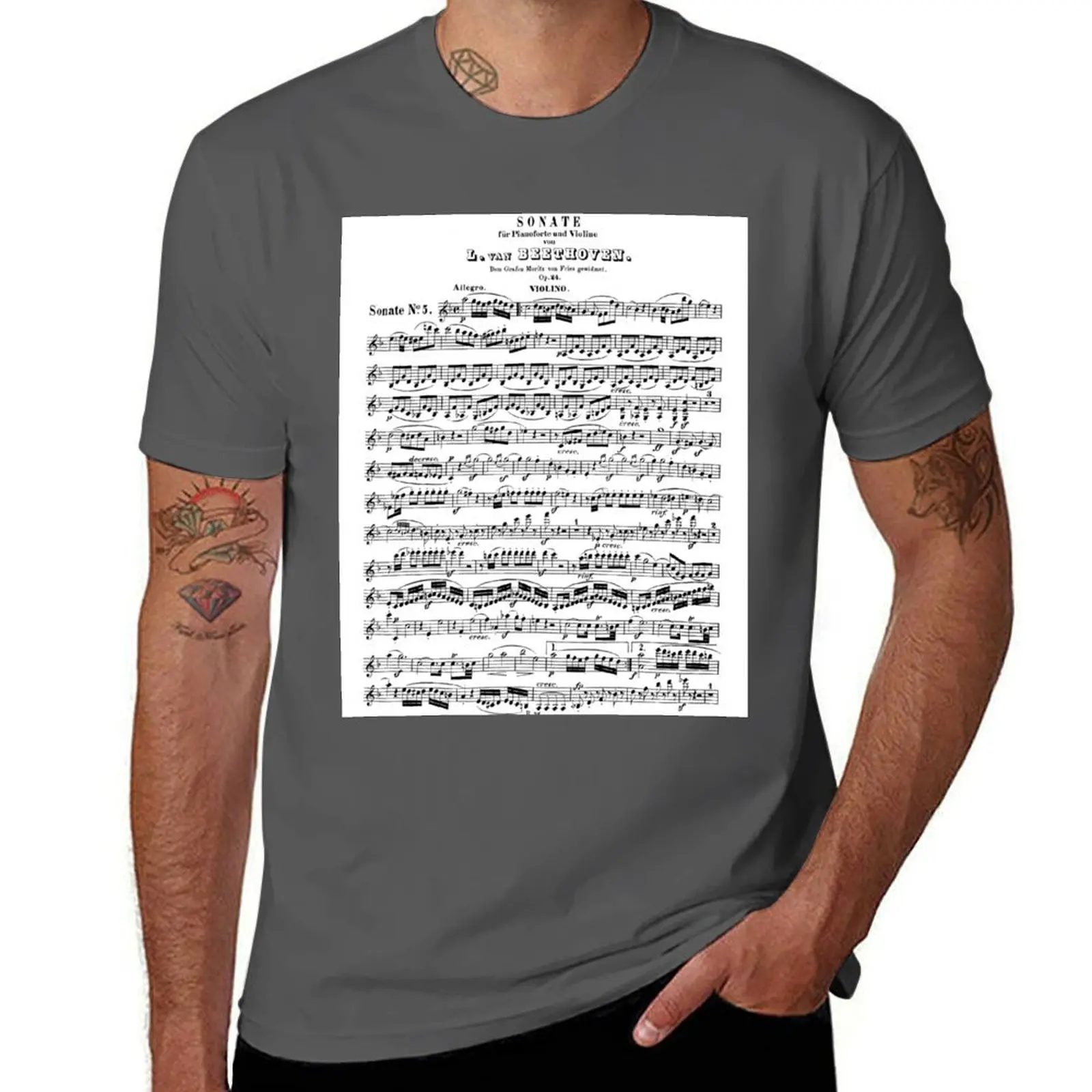 

Beethoven Violin Sonata no. 5 T-Shirt man t shirts graphic t shirt for man t shirts for man graphic funny T-Shirt
