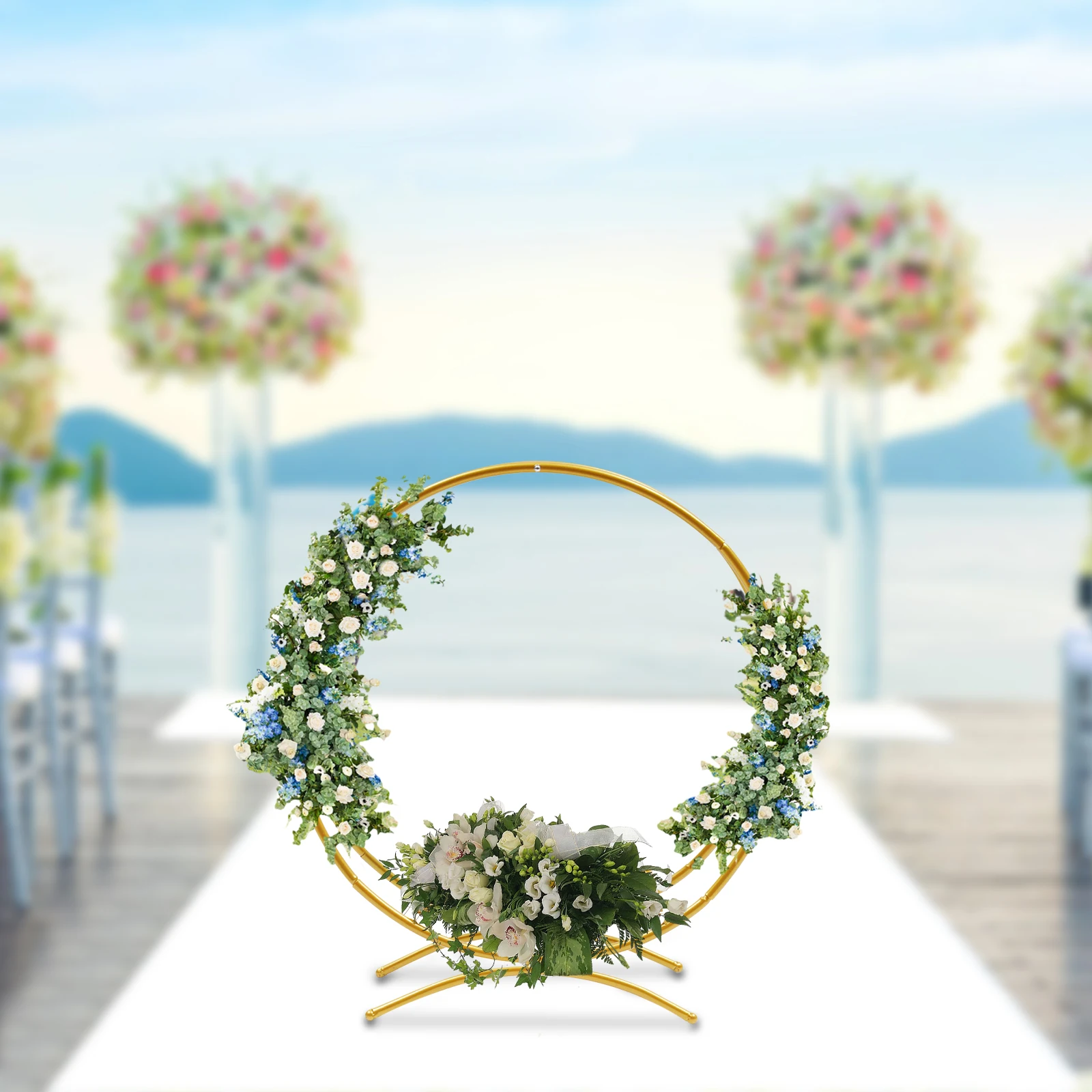 

Круглая свадебная стойка для цветов 80*88 см, 13 мм, с двойным кольцом, для украшения свадебной арки, для дня рождения, свадьбы, гранж-декора