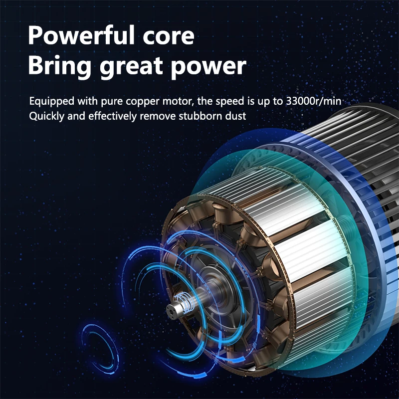 Ручной беспроводной пылесос A5 Super Suction для автомобиля, дома, кровати, ковра, чистое звездное небо, черный