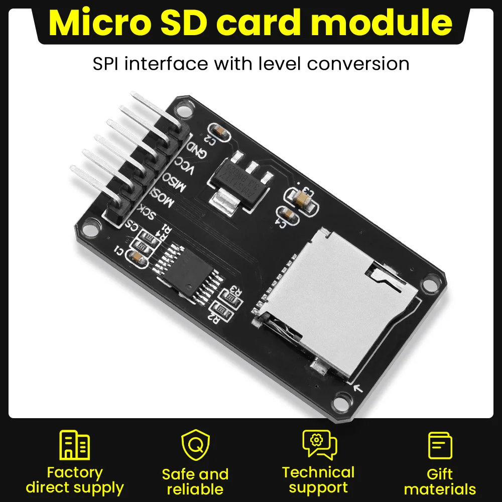 1PC Micro SD Card Module SPI Interface Communication Level Conversion Circuit for Arduino IDE Programming DIY Electronic Parts