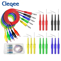 Cleqee P1920 20PCS Back Probes Kit Alligator Clip to 4mm Banana Plug Multimeter Test Leads Test Probe Automotive Repair Tools