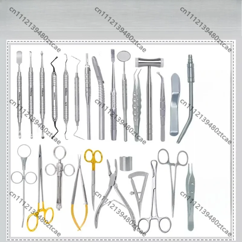 26 Pcs Dental Implant Surgical Instrument Kit, Oral Surgery Hand Tools Set, Dental Implant Instruments for Dentist Clinic Use