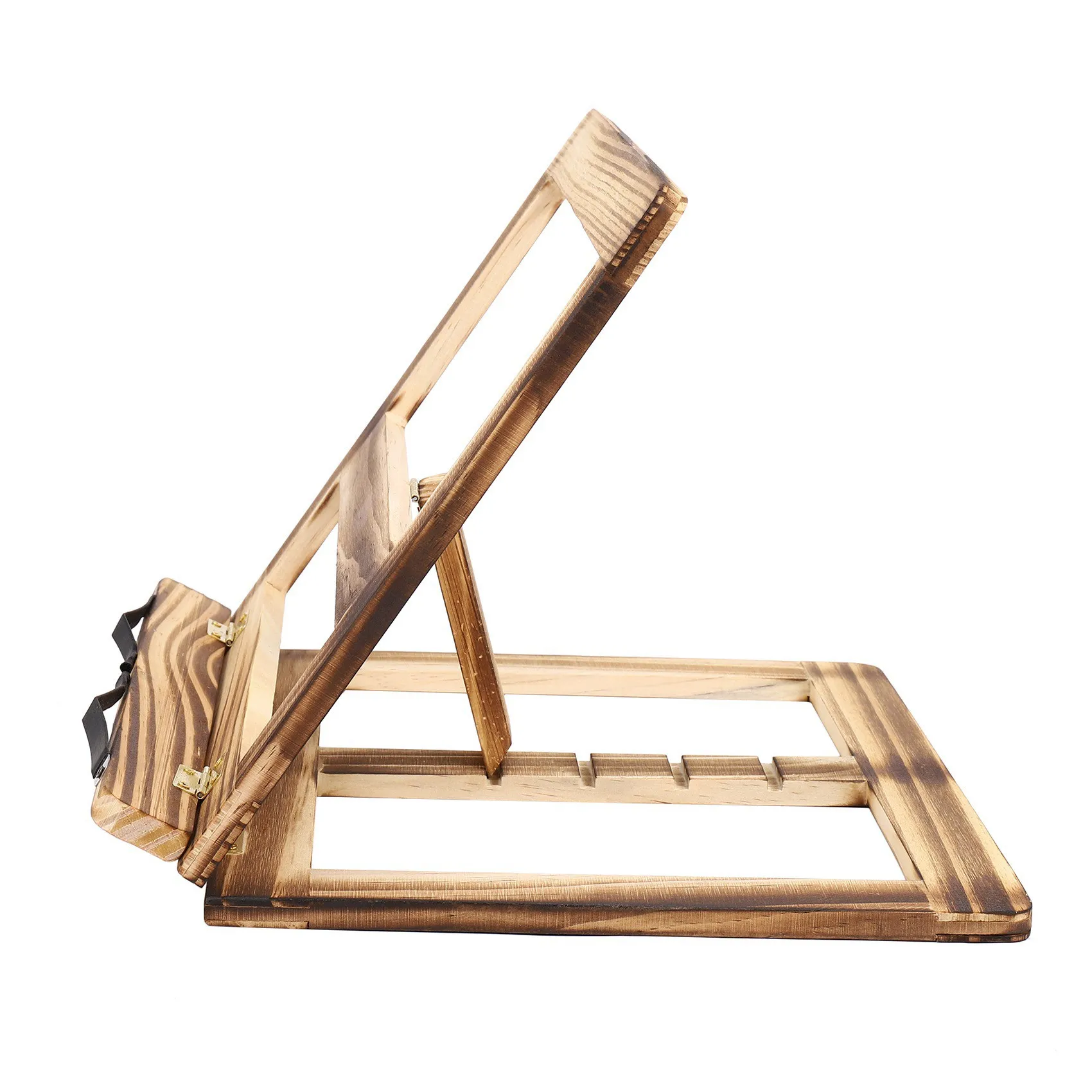 Delicate Texture-2X Foldable Recipe Book Stand,Wooden Frame Reading Bookshelf,Tablet Pc Support Stand