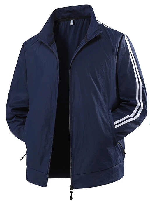 

2025 New Men's Outdoor Cycling Lightweight Windproof Stand Collar Sun Protection Jacket Nylon Fabric Long Sleeve Zipper Closure
