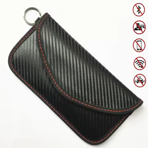 Car Key Signal Blocking Shield Case Faraday Bag Protector Pouch Signal Blocker Case RF Signal Safe Lock Bag For Car Keys