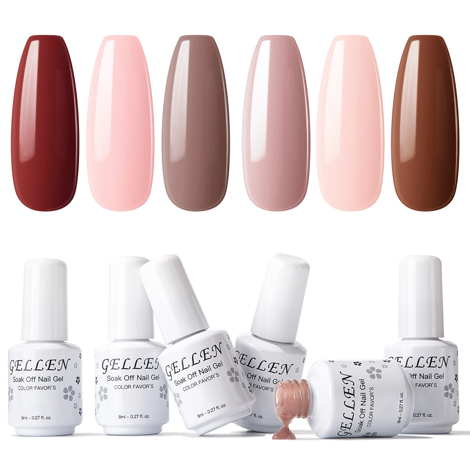 

8ml Jelly Deep Red Pink Translucent Color Gel Polish 6pcs set Soak Off Gel Semi Permanent UV Gel Nail Art Varnish Latest Fashion