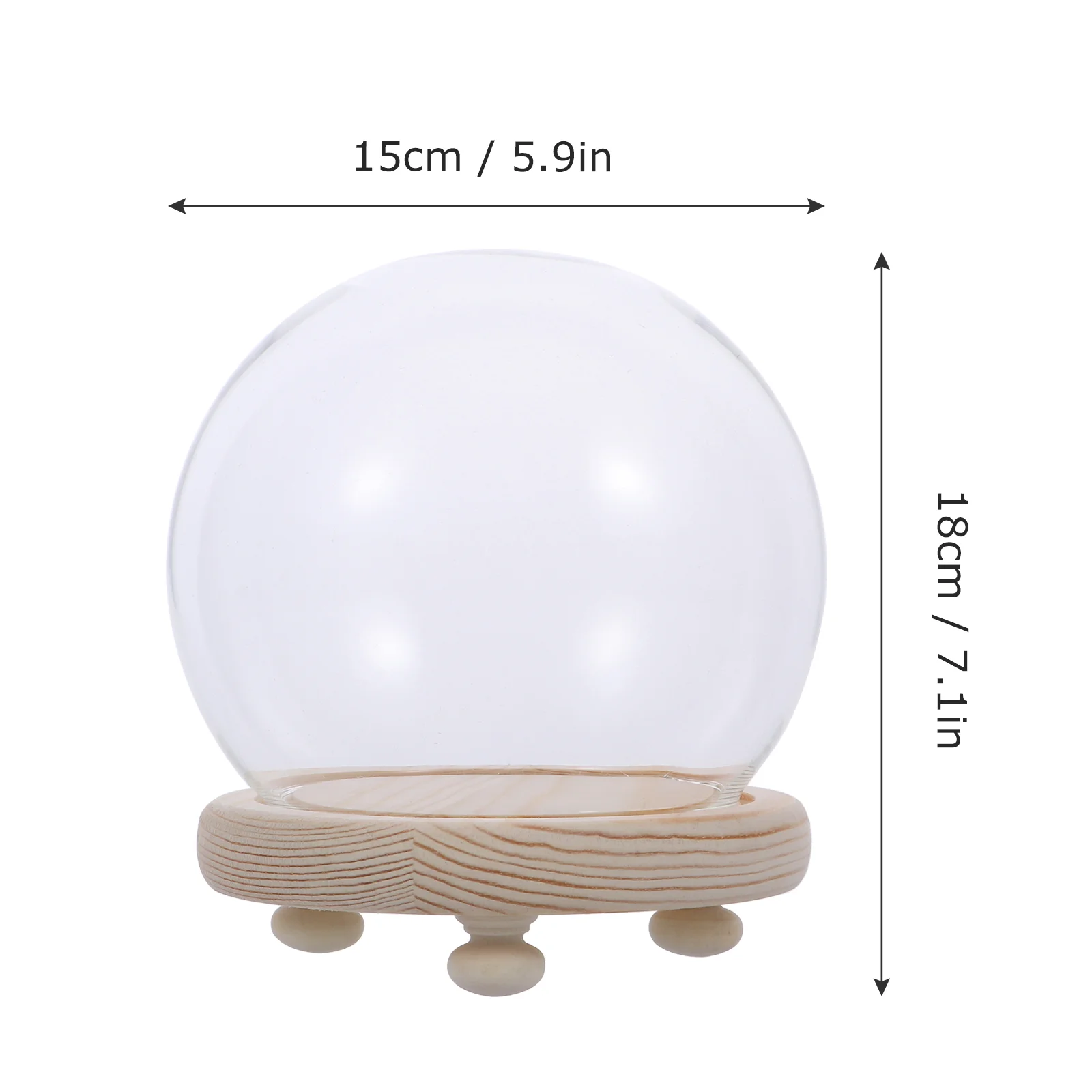 

Spherical Glass Cover Unique Display Container Preserved Flower Ball for Figurines Bell Jar Borosilicate