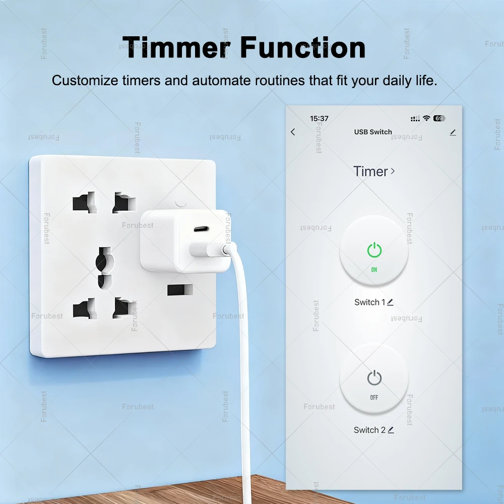 Переключатель адаптера Micro USB Zigbee 3.0, мини-умная вилка, адаптер питания USB Type-C 5 В, управление включением и выключением таймера, работает с Tuya Zigbee2MQTT