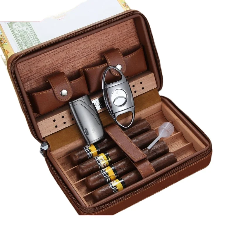 For Humidor Portable Travel 4 Pack Protective Case Cedar Moisturizer