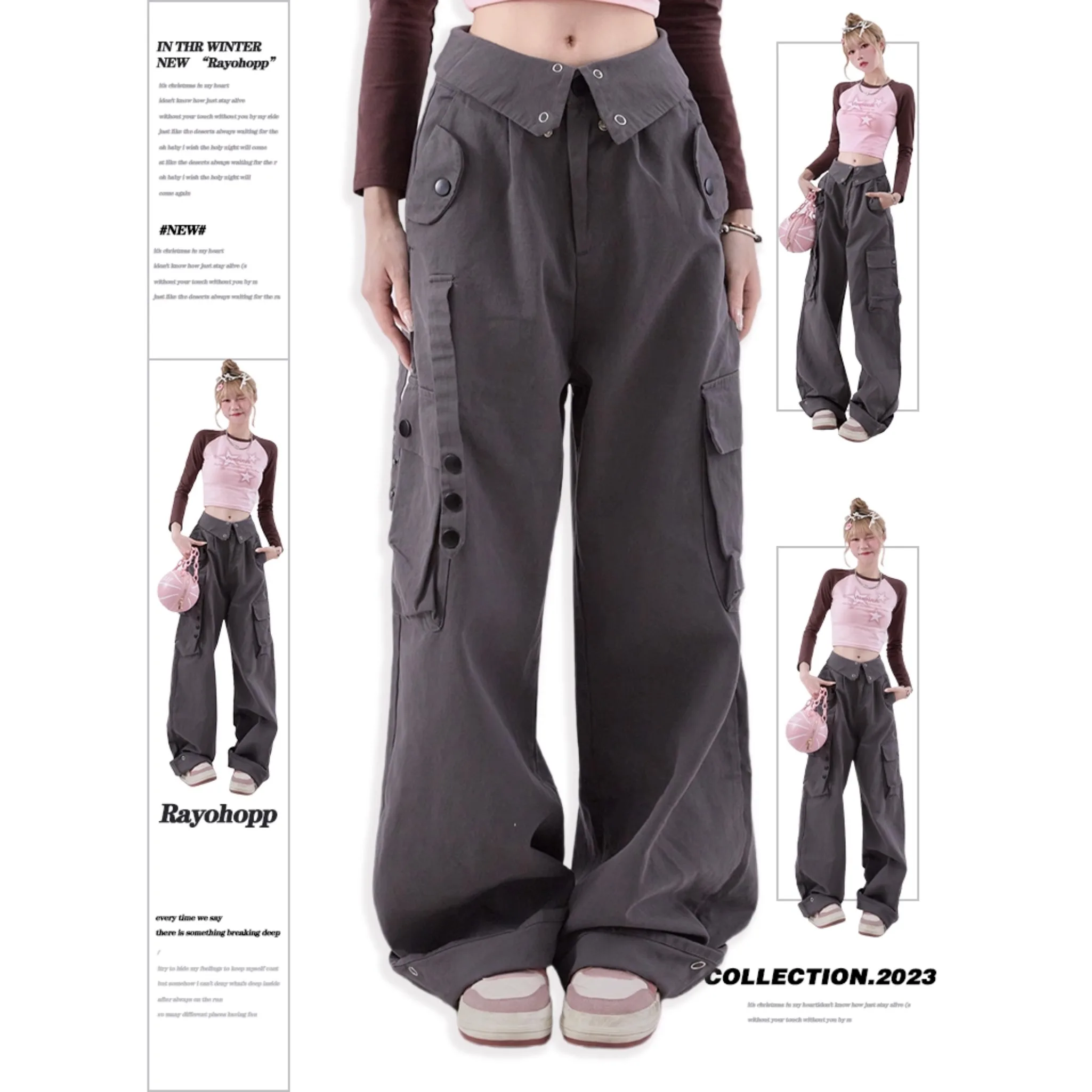 

Women Black Gothic Baggy Pants Harajuku Streetwear Oversize Pants Y2k 2000s 90s Parachute Pants Vintage Trouser Emo Clothes 2024