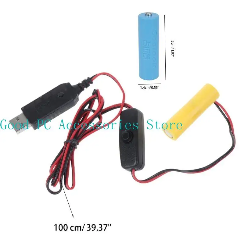 R53C QC3.0 USB to 6V 7.5V 9V 12V Power Cable With Switch AA Battery for LED Light Toy Walkie-Talkie Power Cable