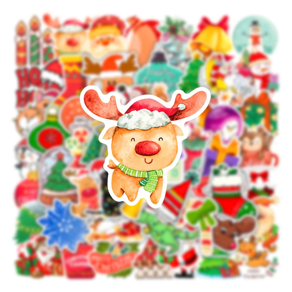 

10/30/50/100pcs Cute Christmas Cartoon Stickers Laptop Guitar Skateboard Phone Fridge Scrapbook Waterproof Sticker Decal Kid Toy