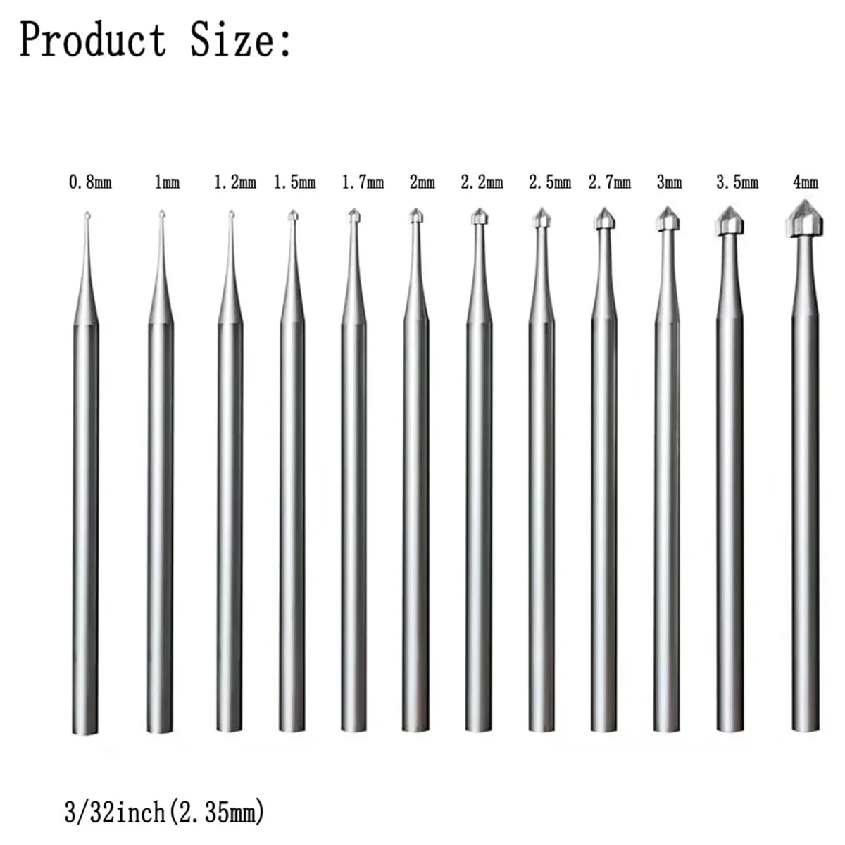 12 buah set duri ukiran bentuk kerucut silinder, batang perhiasan 3/32 inci pengaturan batu duri untuk kerah