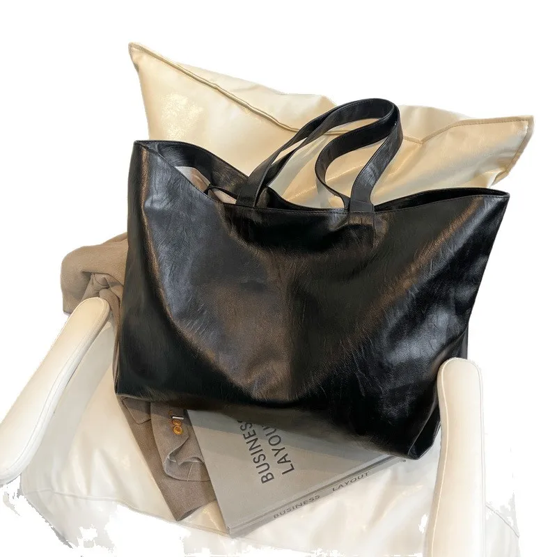 حقائب يد كلاسيكية بسيطة للنساء حقيبة كتف عصرية ذات سعة كبيرة حقيبة تسوق حقائب فئة للفتيات حقائب مصممة 가방 #5