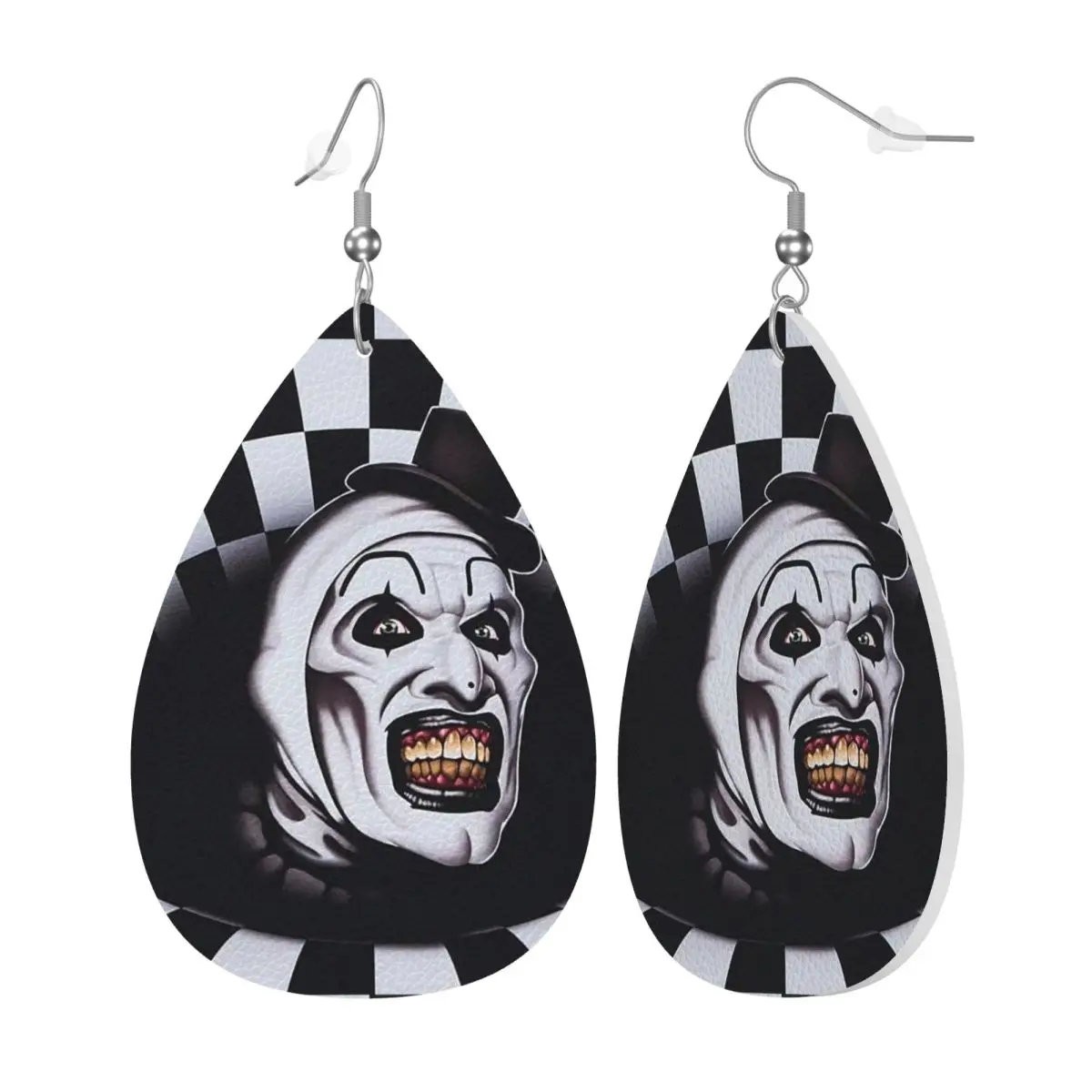 Custom T-Terrifiers Horror Movie PVC Leather Earrings Dangle Earrings Jewelry For Women For Wife Mother Gift