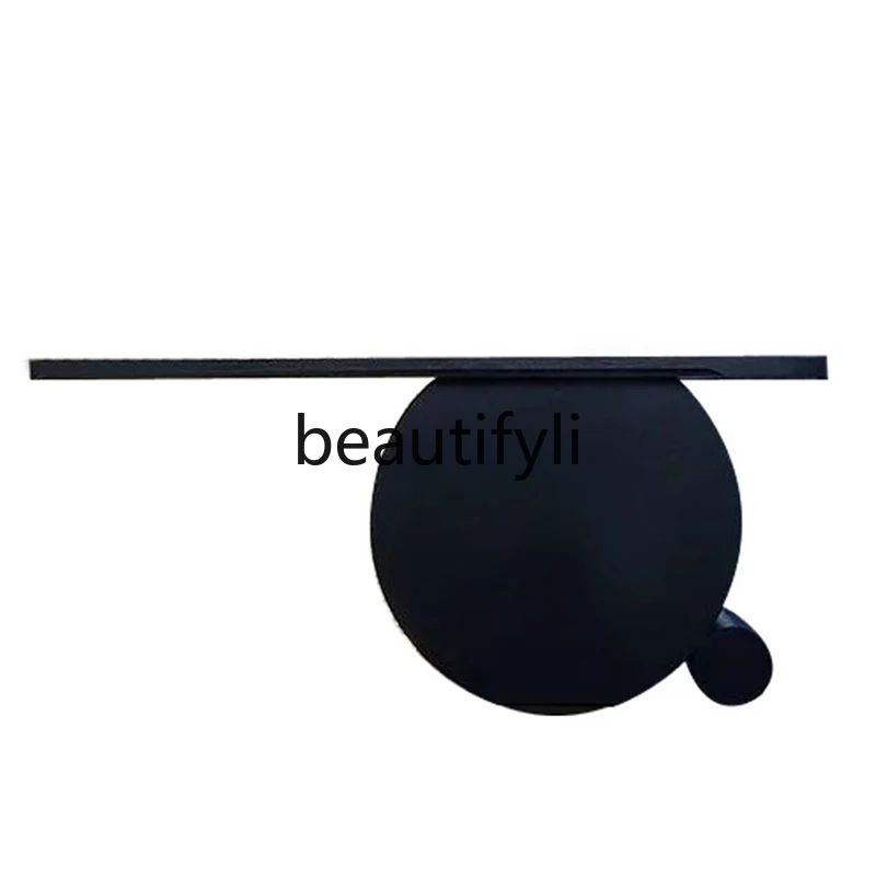 

Entrance table is surprising, retro style, entrance table, modern simple black oak, Italian style, end view table