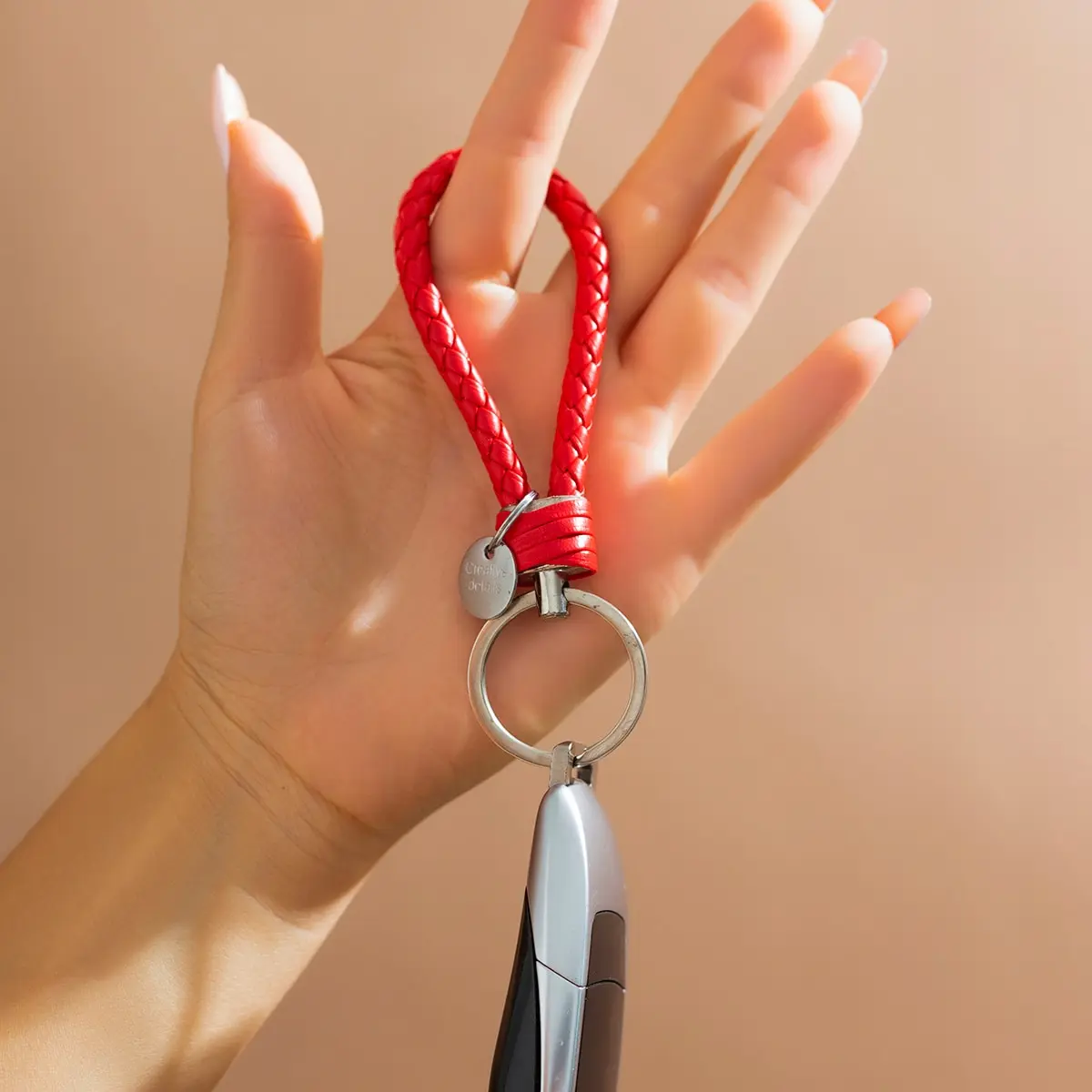 2 قطعة/المجموعة بو الجلود مضفر المنسوجة حبل المفاتيح DIY حقيبة قلادة مفتاح سلسلة حامل مفتاح سيارة حلية كيرينغ الرجال النساء هدية مجوهرات #4