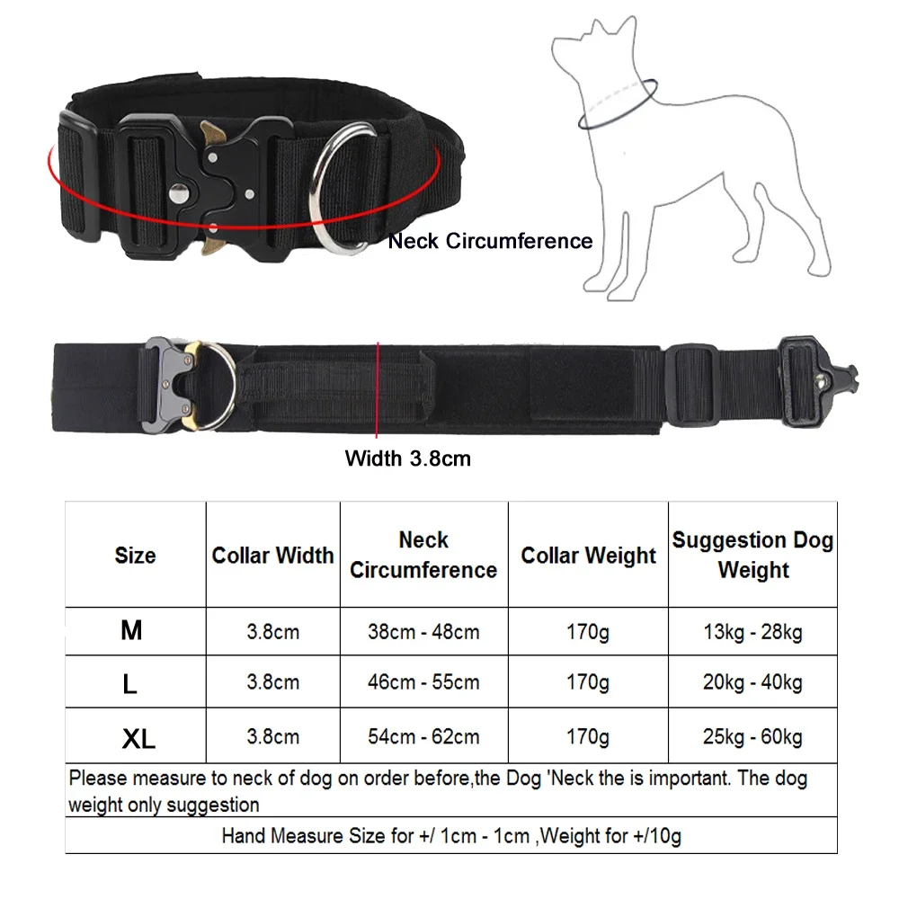 Tactical Dogs Collars with Handle Heavy Duty Military Dog Collar for Medium Large Dogs Collar with Quick Release Pets Collar view 2