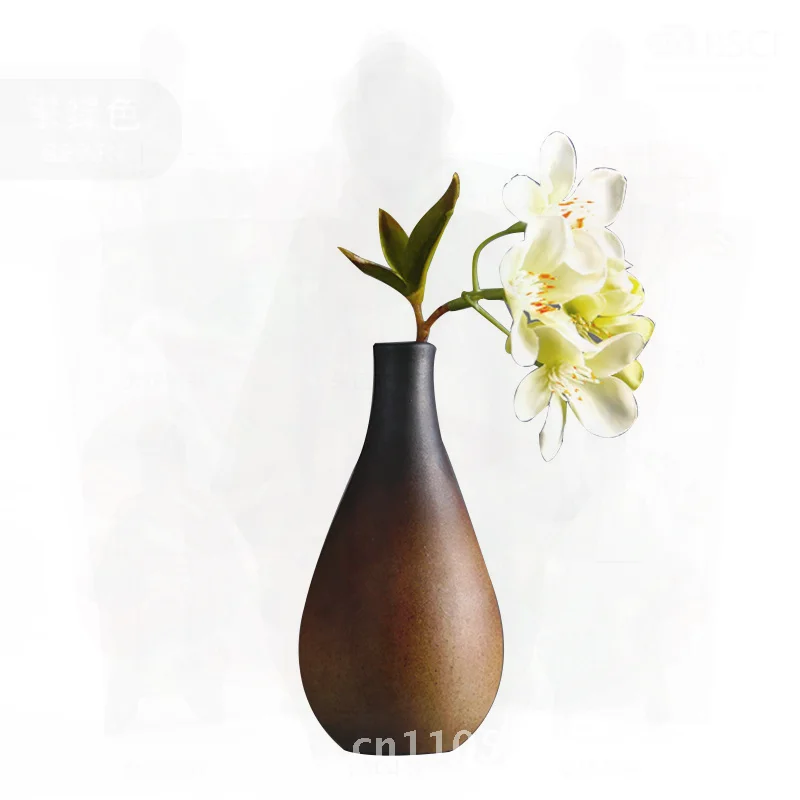 

Vintage Stoneware Flower Vase Hydroponic Plant Kiln Dried Flower Holder Rustic Glazed Pottery Small Jewelry Ornament for Home