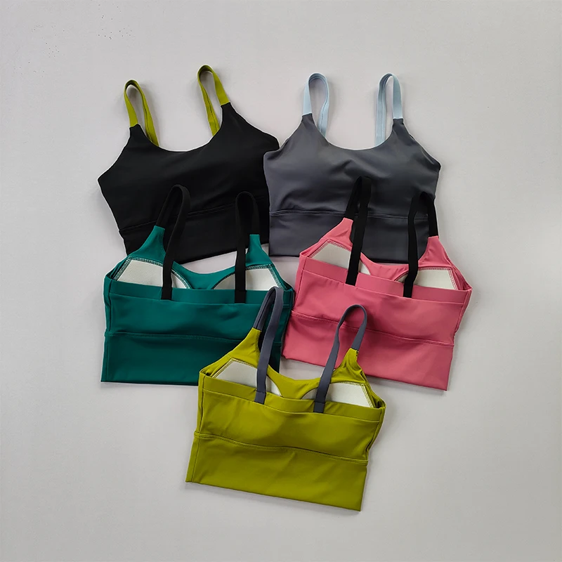 Einteiliger BH, hochfester stoßfester Lauf-BH, Träger-BH, rückenfreier Fitness-Yoga-BH – Detail 1