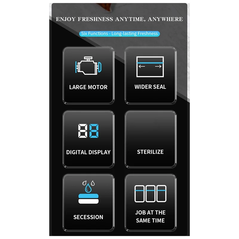 AT28-Elektrische Vakuumiermaschine, Trocken-/Nass-Lebensmittelverpackungsversiegelung, um frisch zu halten, Touch-Tasten, Digitalanzeige, abnehmbar, sauber (US)