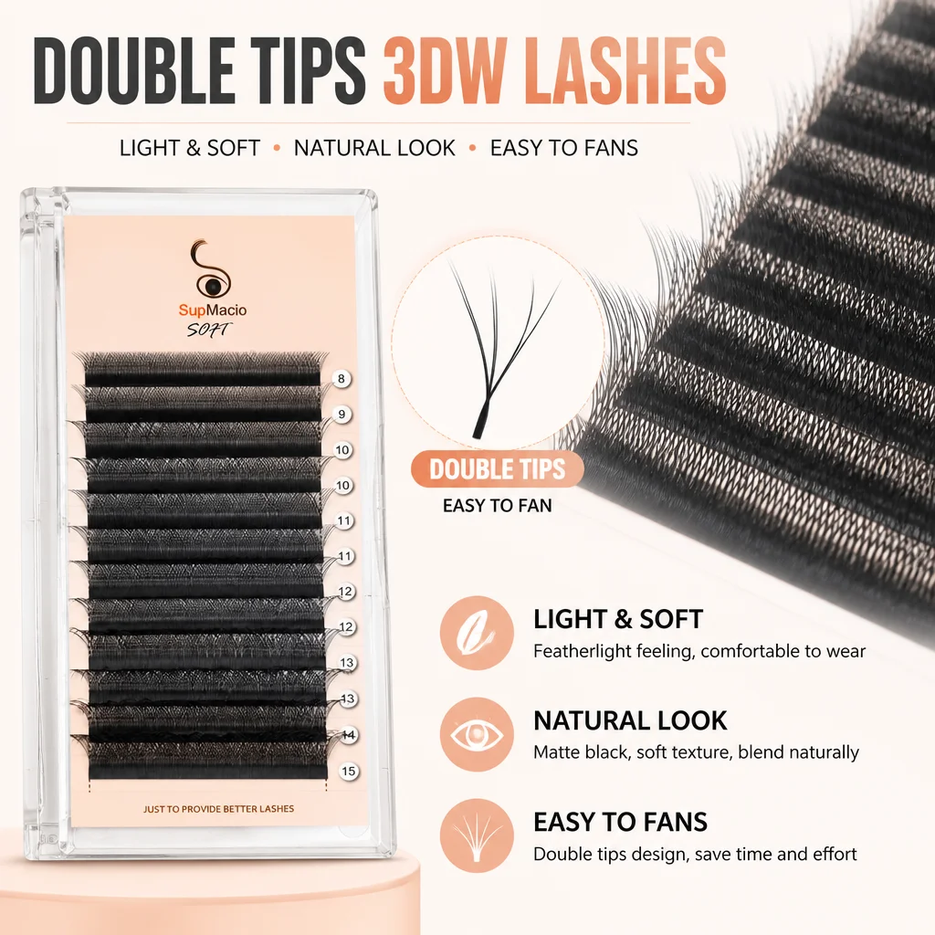 Eyelash Extension Double Volume - Supmacio 6D W Kirpikler Mix C/D