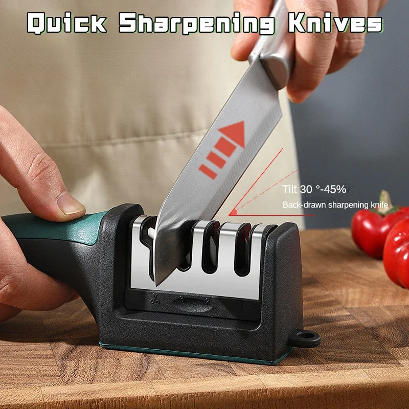 

Knife Sharpner Kitchen Gadgets Four Sections Sharpener Household Multi-Function Convenient Portable Polishing Tool Kitchen Tools