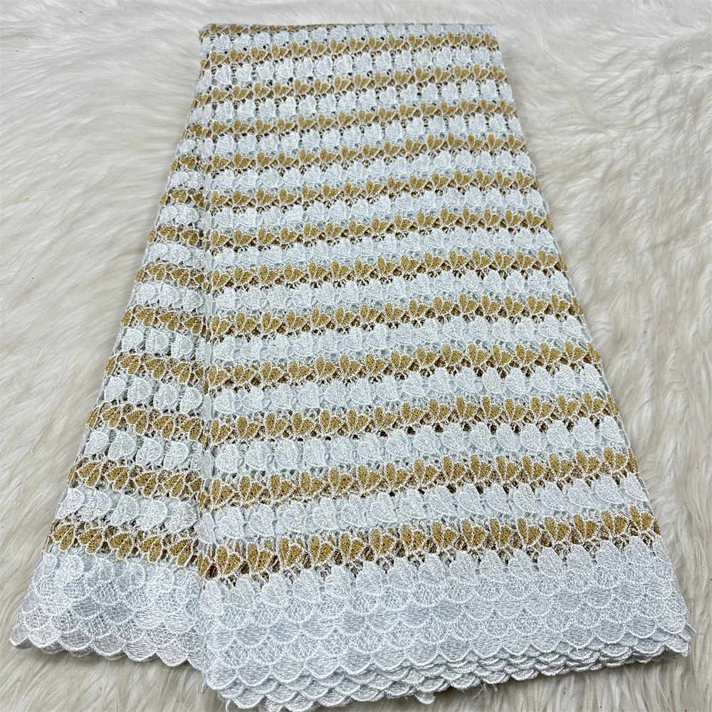 

Nigerian Cord Guipure Lace Fabric Knitted French Water Soluble Fabric African Lace Fabric 2025 High Quality Dress for Women