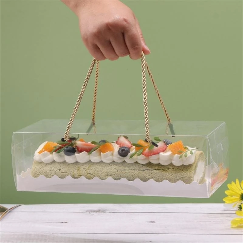 

652F 10pcs Sturdy Birthday Party Pastry Boxes Practical Clear Cake Storage Boxes with Handle For Smores And Party Favor