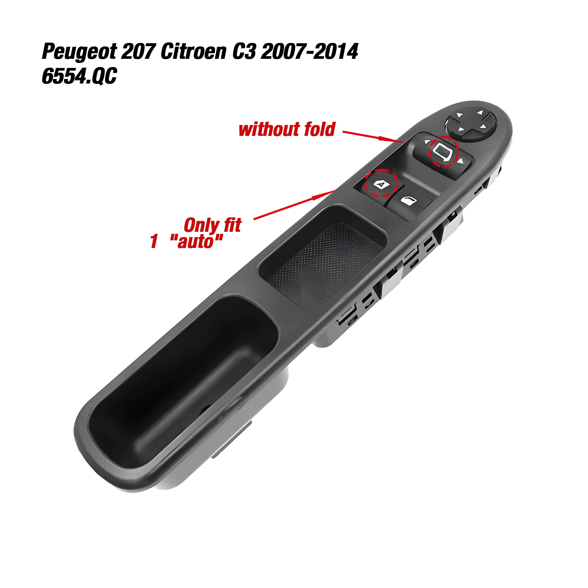 

6554.QC 6554QC для Peugeot 207 Citroen C3 Picasso 2006-2014, электрический главный переключатель управления стеклоподъемником со стороны водителя