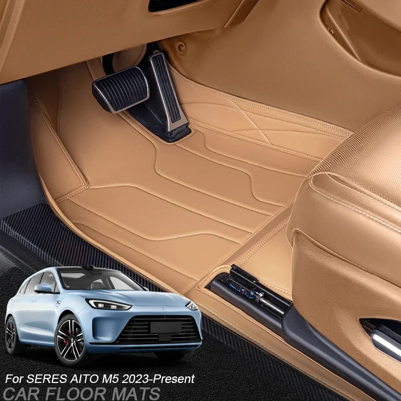 

Для SERES AITO M5 2023-настоящее время, противоскользящий автомобильный защитный коврик из кожи наппа на заказ, роскошный водонепроницаемый коврик для пола, аксессуар