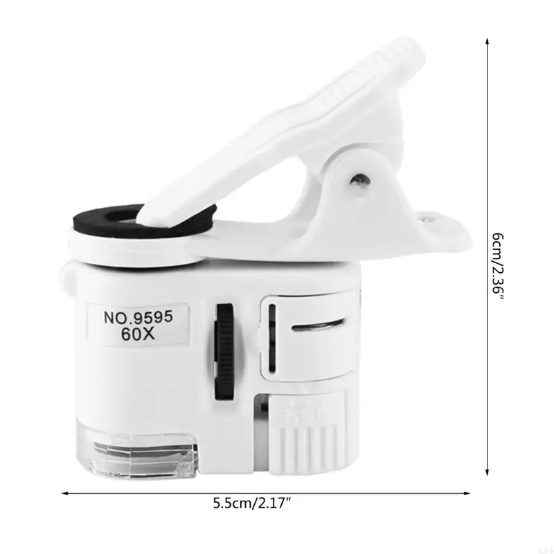 Clip Loupe Microscope 60x مع كاشف العملة للأشعة فوق البنفسجية LED Jewelry & Antique تقييم وصياغة وإصلاح المكبر N2UD