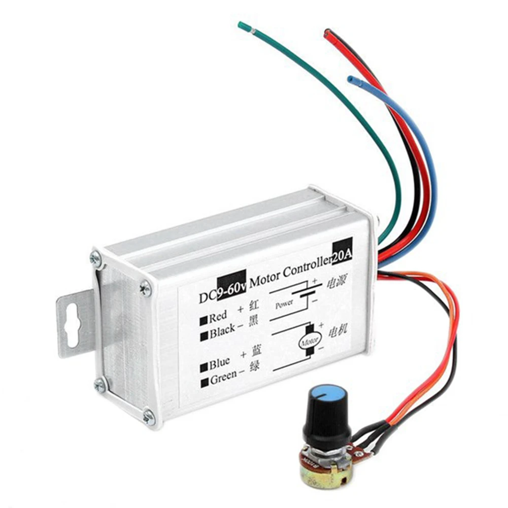 Imagem -05 - Controlador de Velocidade do Motor Pwm Driver Regulador 01200w Corrente Ajustável dc 9v 12v 24v 48v 60v 20a