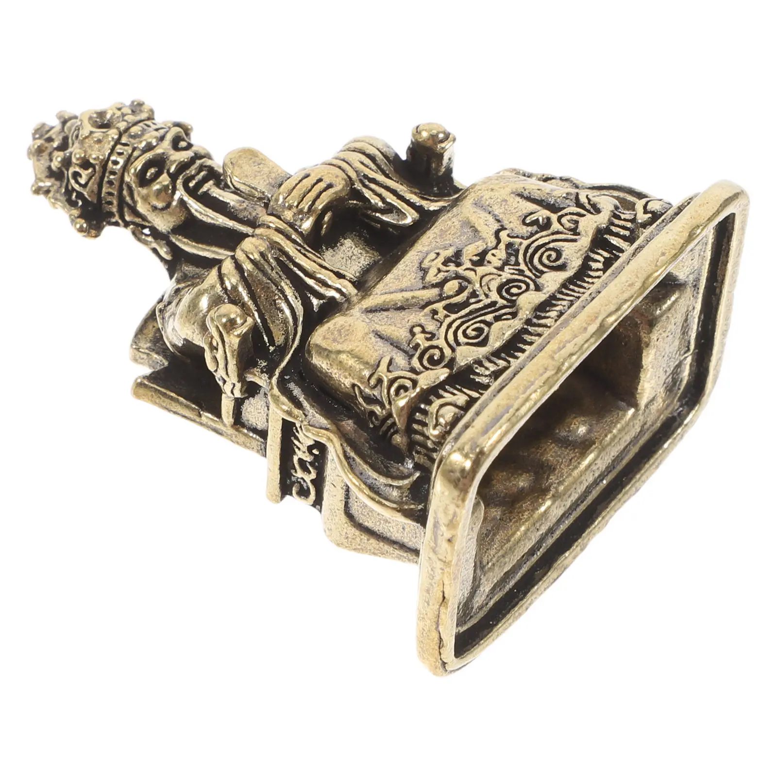 Detailed Brass Cai Shen Statue Feng Shui Wealth Sculpture for Home Office Desk Tabletop Decor Prosperity Good Luck view 5