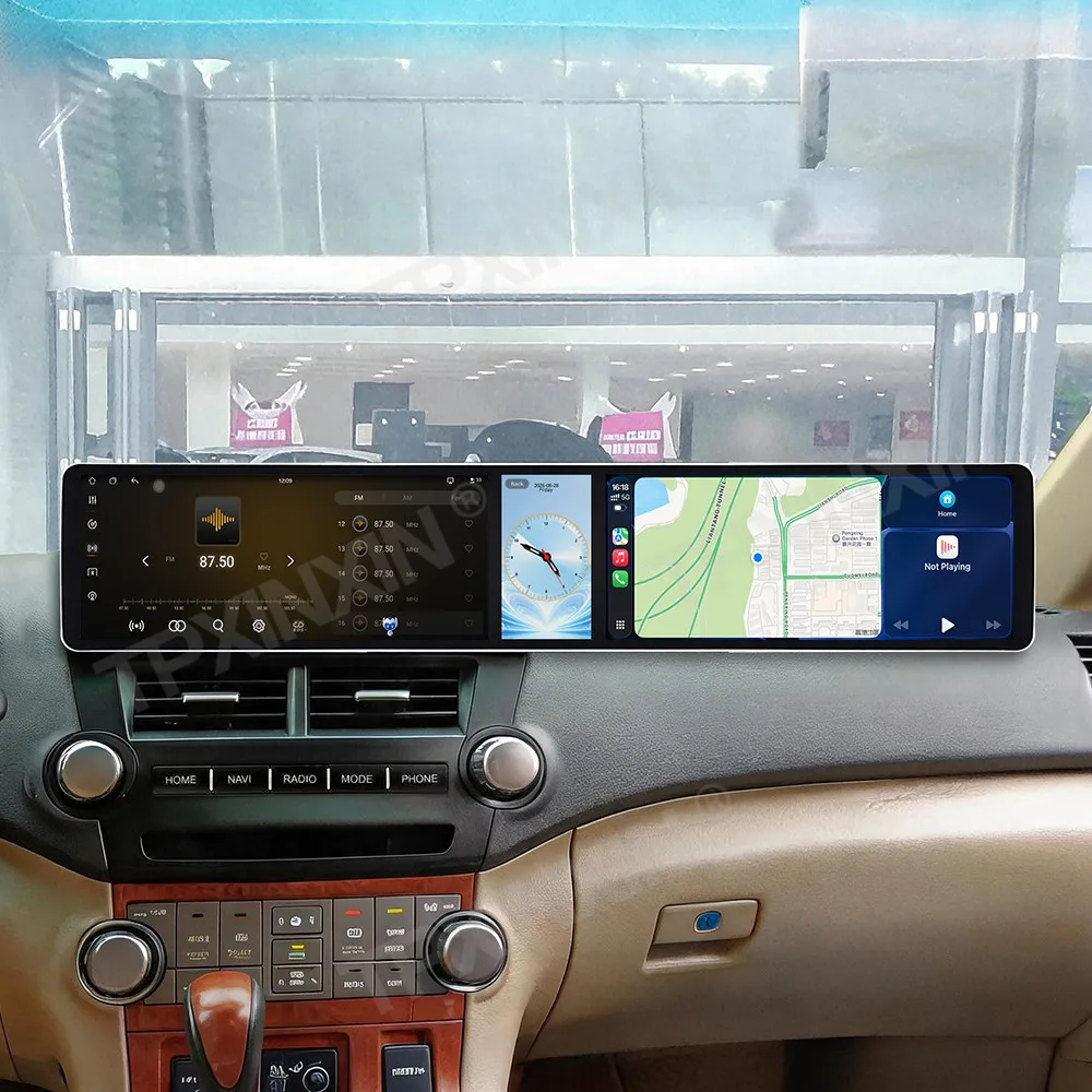 Car Accessories Radio For Toyota Highlander 2009-2014 Android Auto GPS Navigation Multimedia Stereo Receiver Head Unit Offline