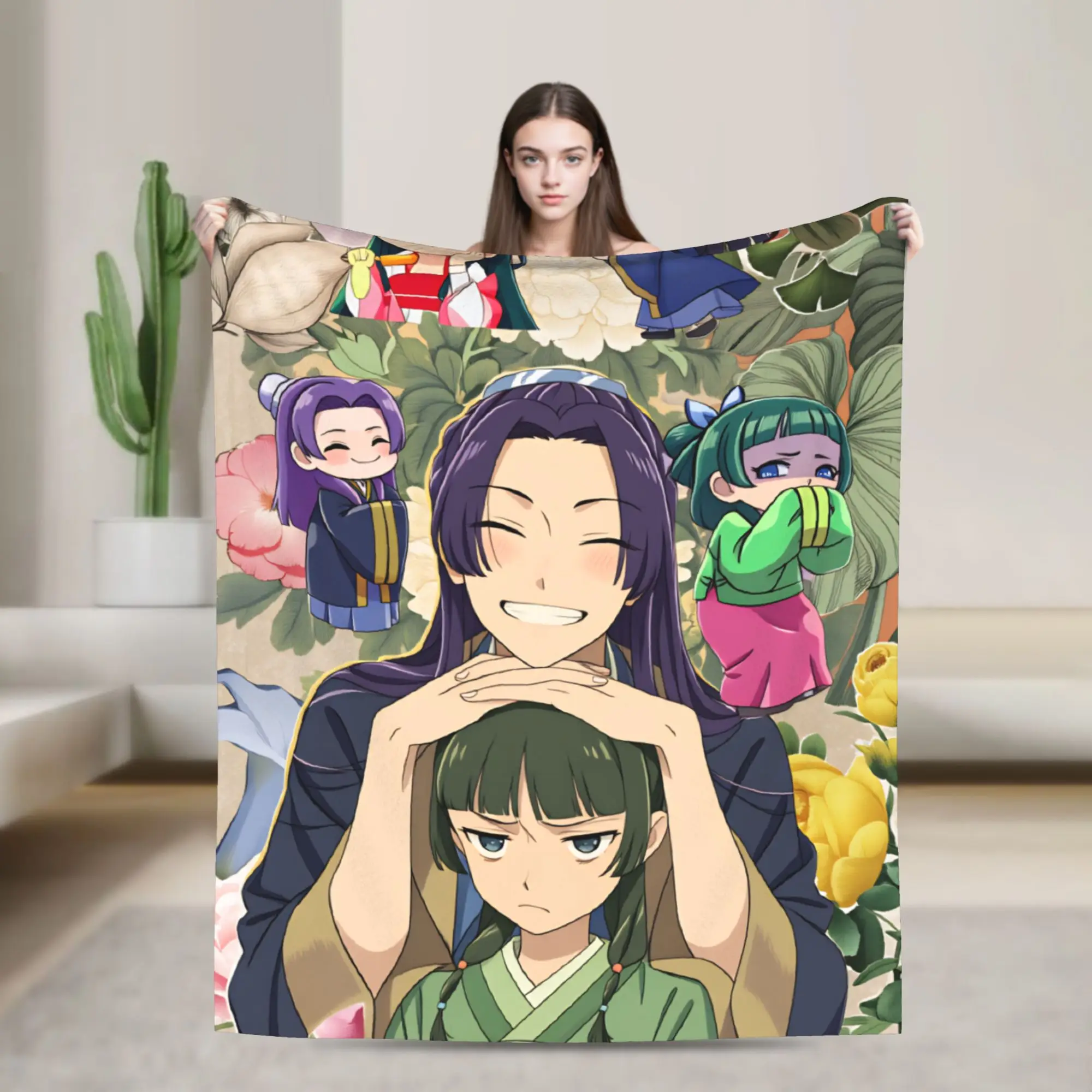 Maomao Jinshi Anime The Apothecary Diaries Blanket Travel Office Flannel Throw Blanket For Home Decor Soft Quality Bedspread