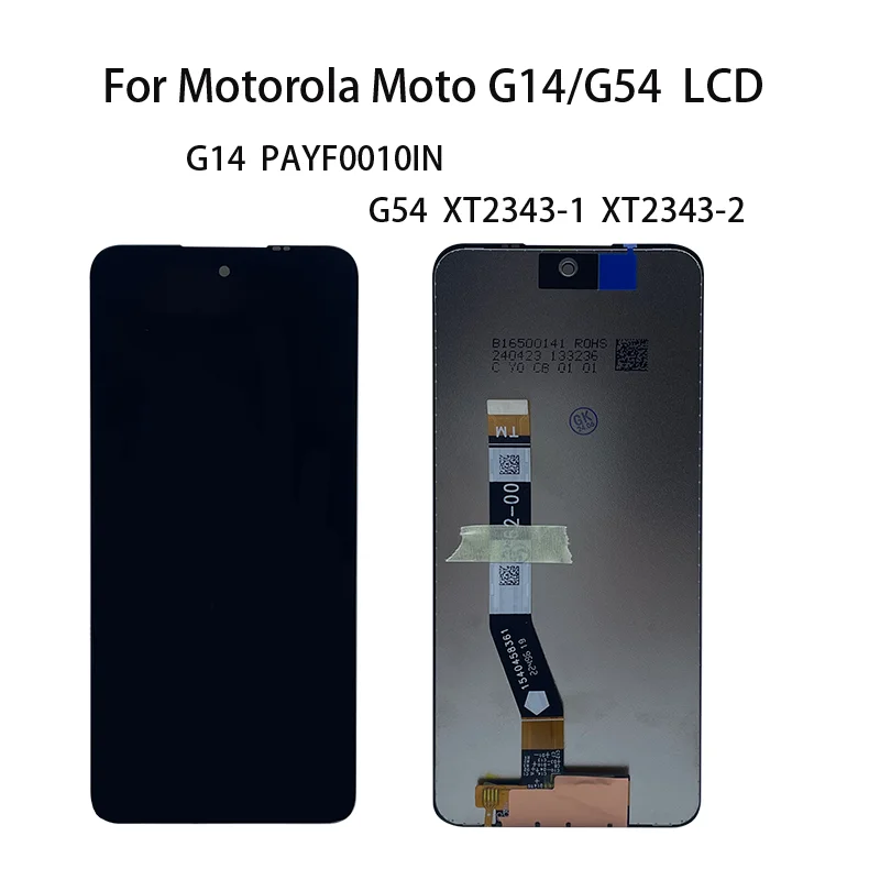 Assemblage de Hébergements eur d'écran tactile d'affichage à cristaux liquides avec cadre, pièces de rechange d'écran pour Motorola Moto G14, G54, PAYF0010IN