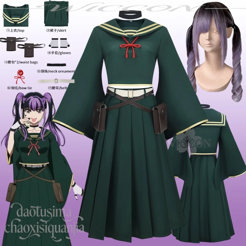 

Kiyomi Urusugawa Cosplay 2026 New Anime Dead Account Costume JK Japanese School Uniform Dark Green Dress Jirai Kei Girls 코스프레
